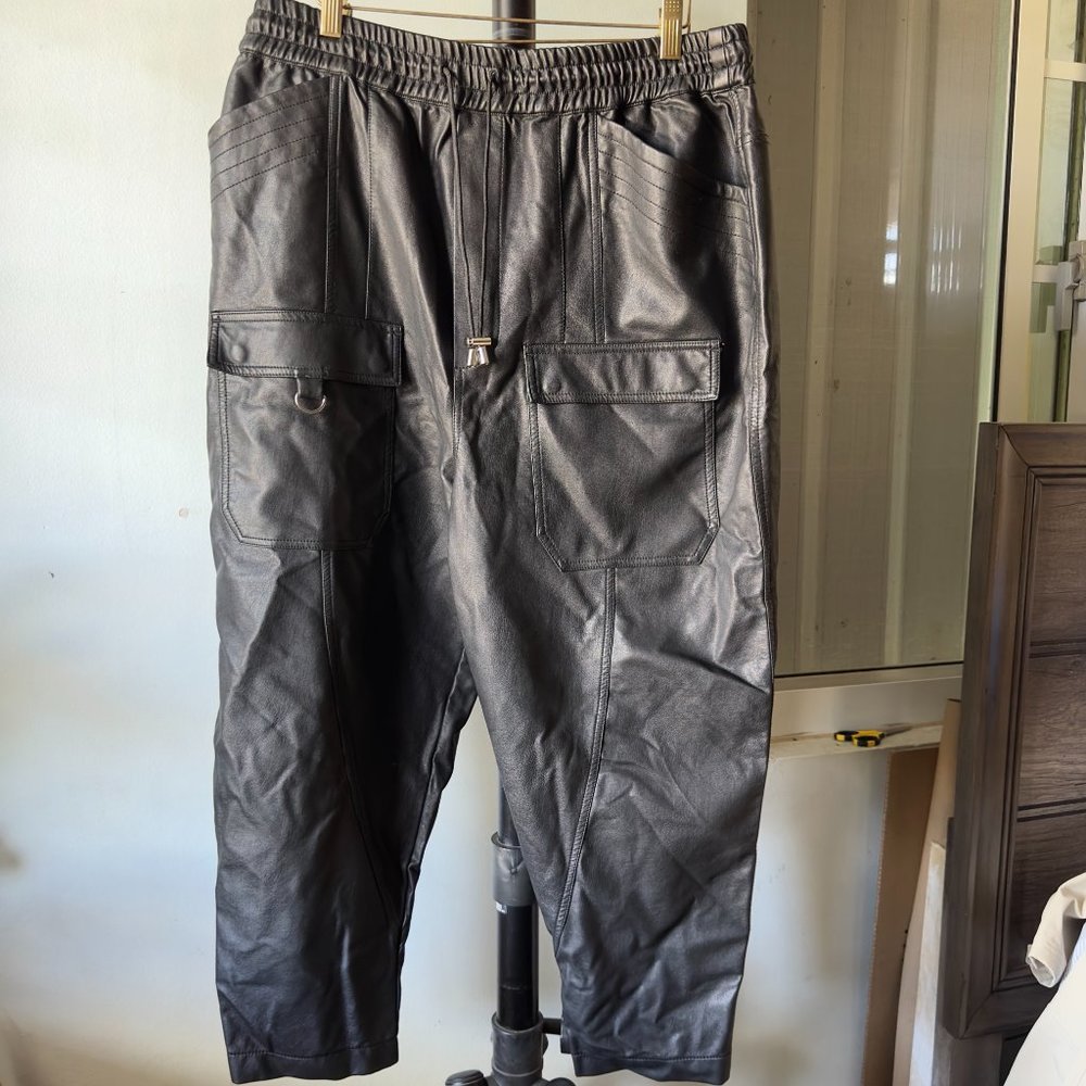 NEW WE THE FREE FREE PEOPLE WOMEN PANTS LARGE L FAUX LEATHER PANTS